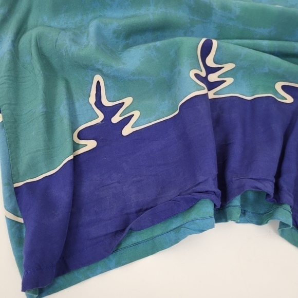 2 pc. Lounge set rayon turquoise pant set colour block straight leg - Picture 4 of 15